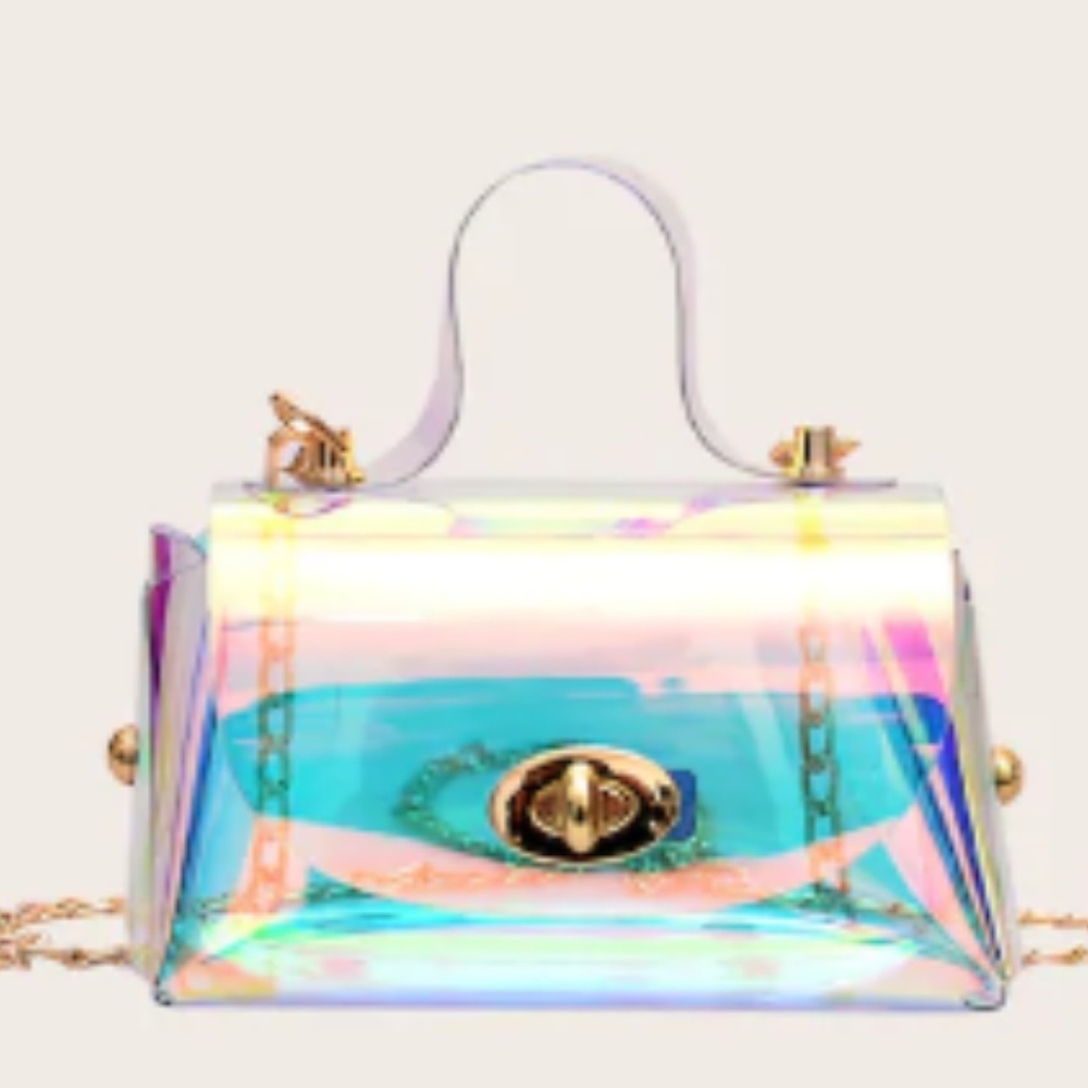 Little Girsl Holo Purse w/ gold Chain